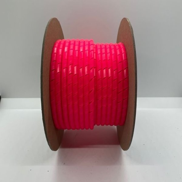 Heli-Tube 1/4 In. OD X 25FT Pink Day-Glow Polyethylene Spiral Wrap HT 1/4 C PI DG-25